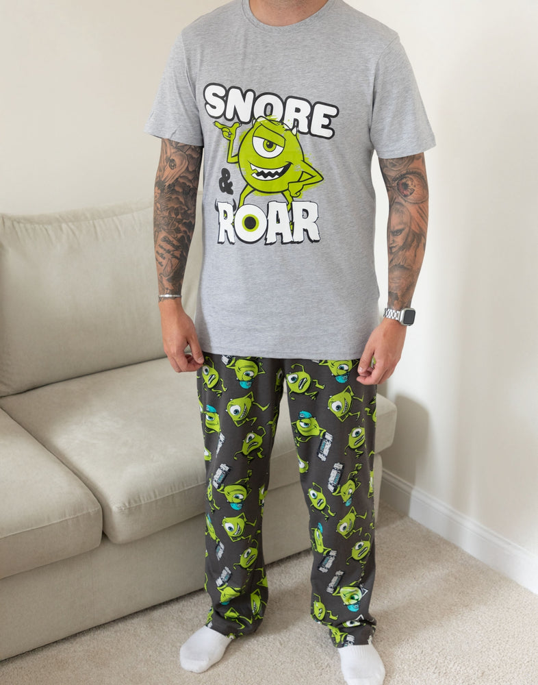Disney Monsters Inc Mens Multicoloured Short Sleeve Long Leg Pyjama Set