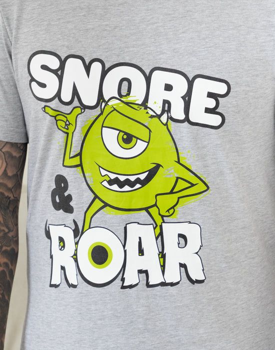 Disney Monsters Inc Mens Multicoloured Short Sleeve Long Leg Pyjama Set