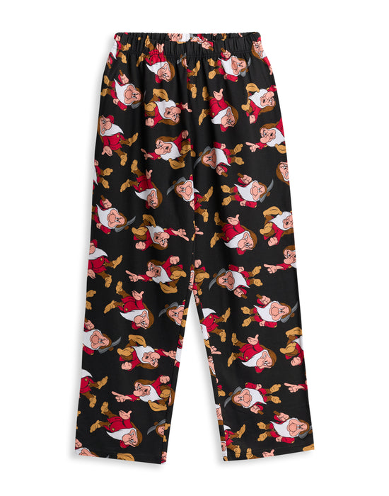 Disney Snow White & The Seven Dwarfs Grumpy Mens Black Short Sleeve Long Leg Pyjama Set
