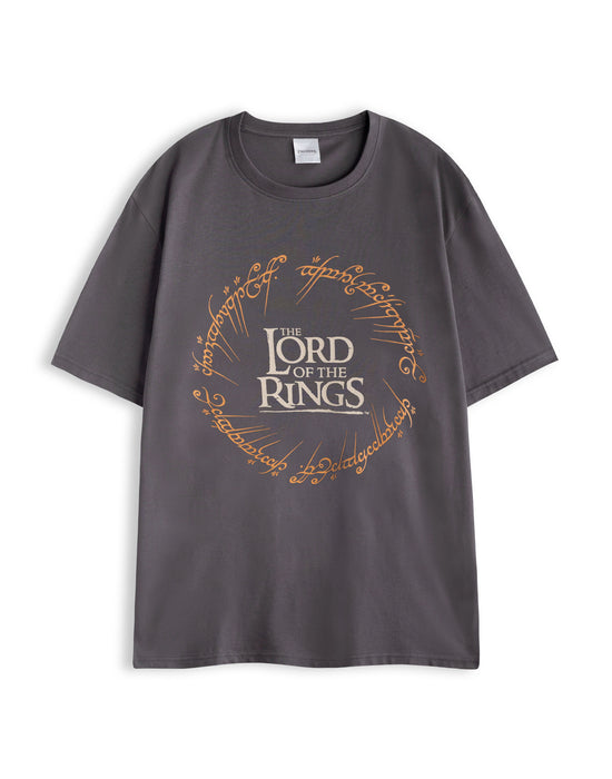 Lord Of The Rings Logo Mens Grey Short Sleeve Long Leg Pyjama Set
