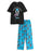 Marvel Venom Mens Black Short Sleeve Long Leg Pyjama Set