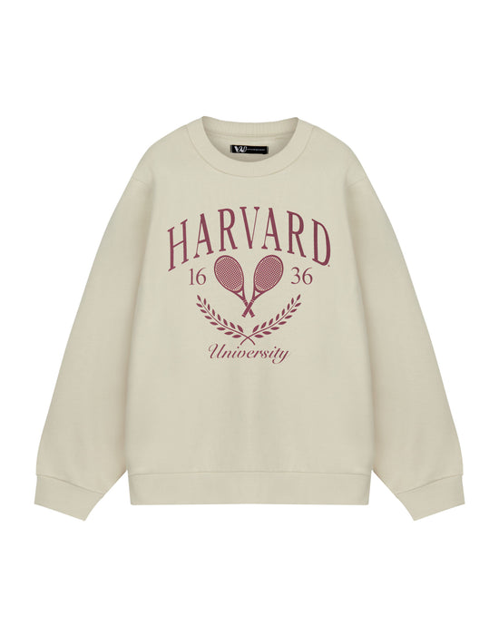 Harvard Tennis Unisex Beige Sweatshirt