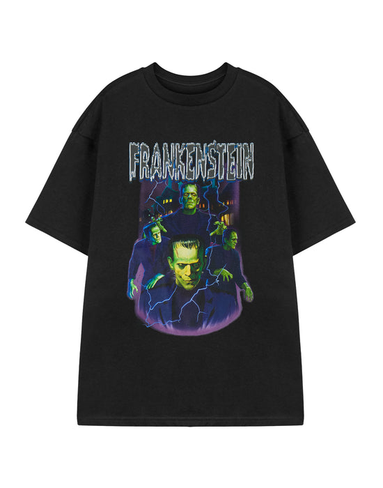 Universal Monsters Frankenstein Unisex Black Short Sleeved T-Shirt