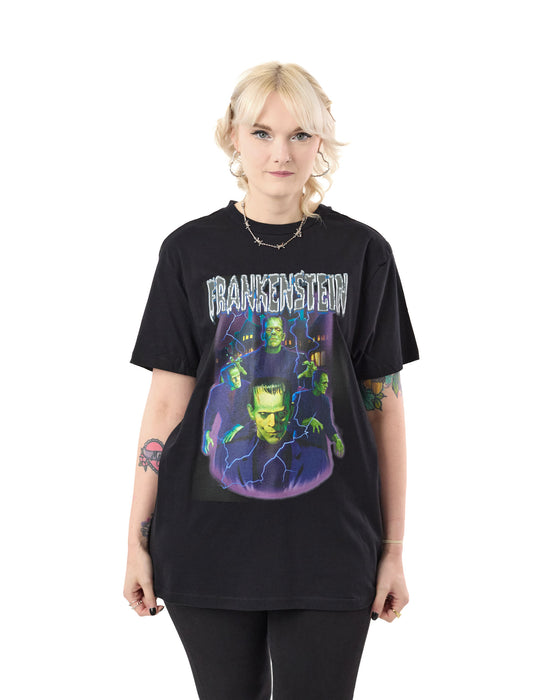 Universal Monsters Frankenstein Unisex Black Short Sleeved T-Shirt
