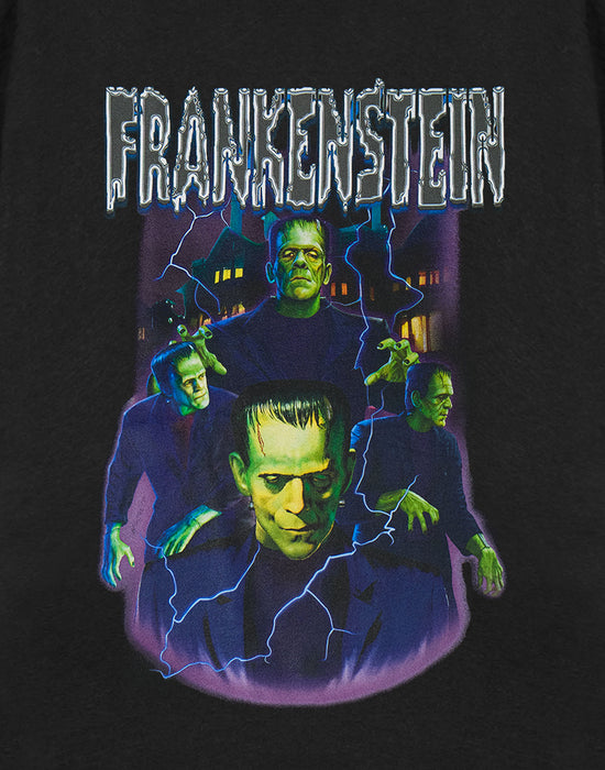 Universal Monsters Frankenstein Unisex Black Short Sleeved T-Shirt