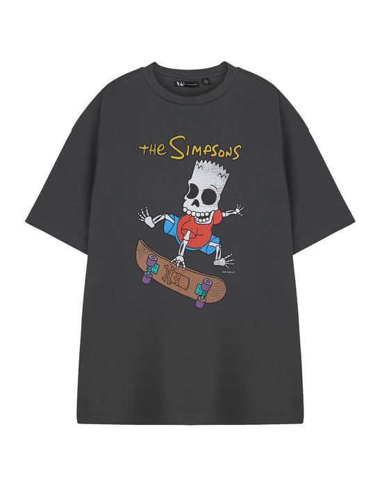The Simpsons Bart Halloween Mens Grey Short Sleeved T-Shirt