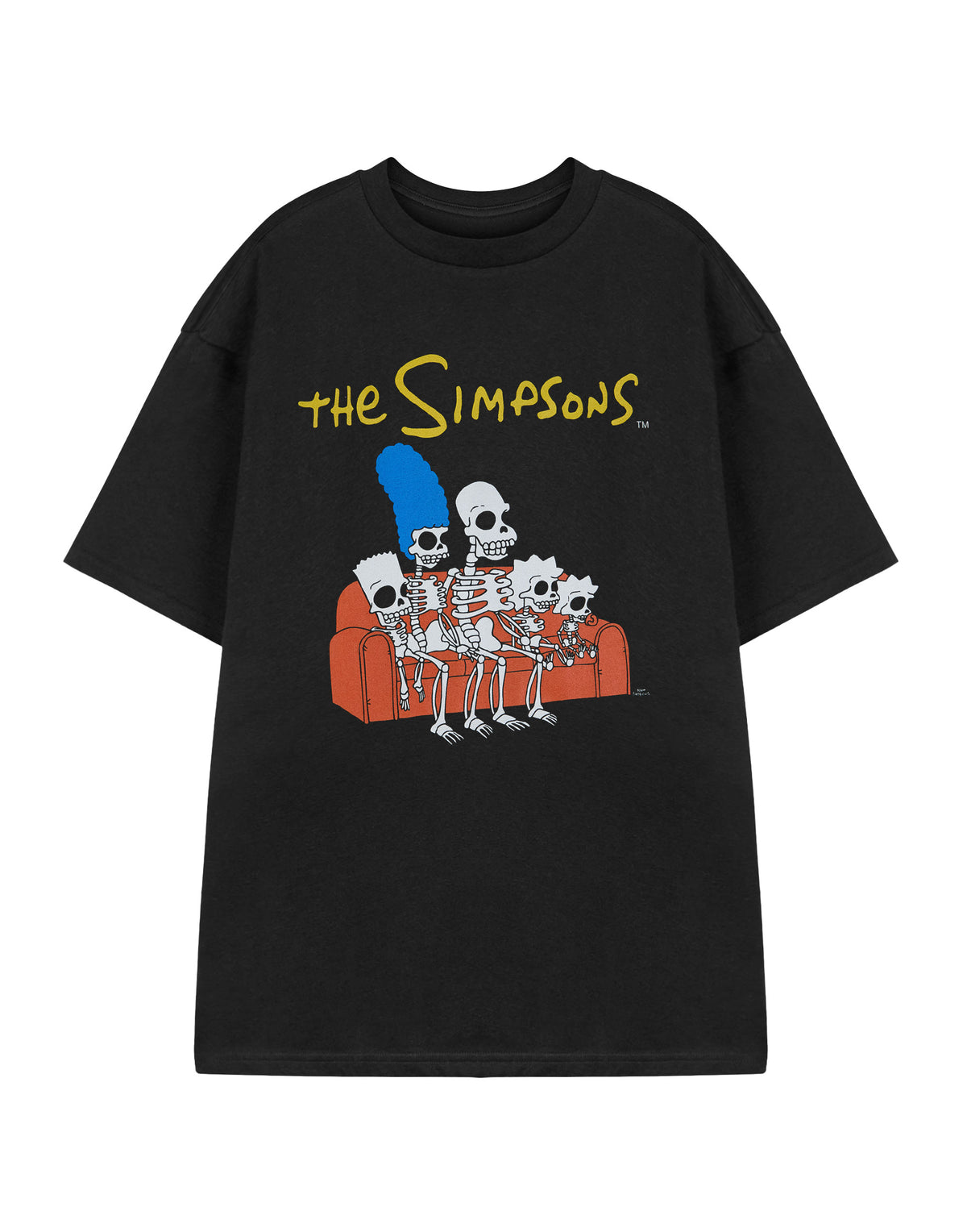 The Simpsons Skeleton Couch Mens Black Short Sleeved T-Shirt 