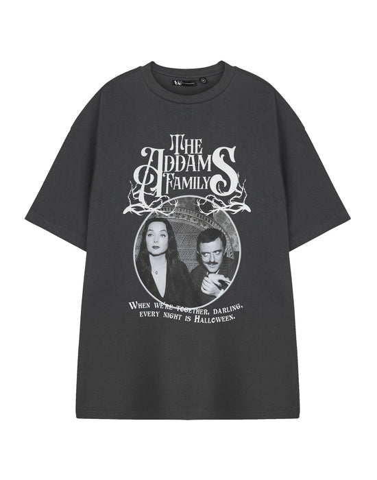 The Addams Family Every Night Is Halloween Unisex Grey Short Sleeved T-Shirt