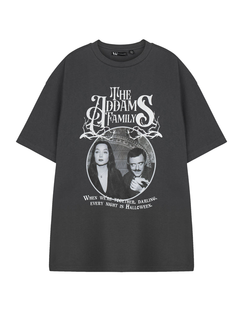 The Addams Family Every Night Is Halloween Unisex Grey Short Sleeved T-Shirt