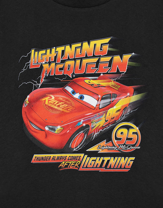 Disney Thunder always comes after Lightning Cars Mens Black Short Sleeved T-Shirt