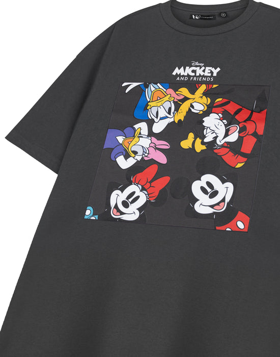Disney Mickey & Friends Unisex Grey Short Sleeved T-Shirt