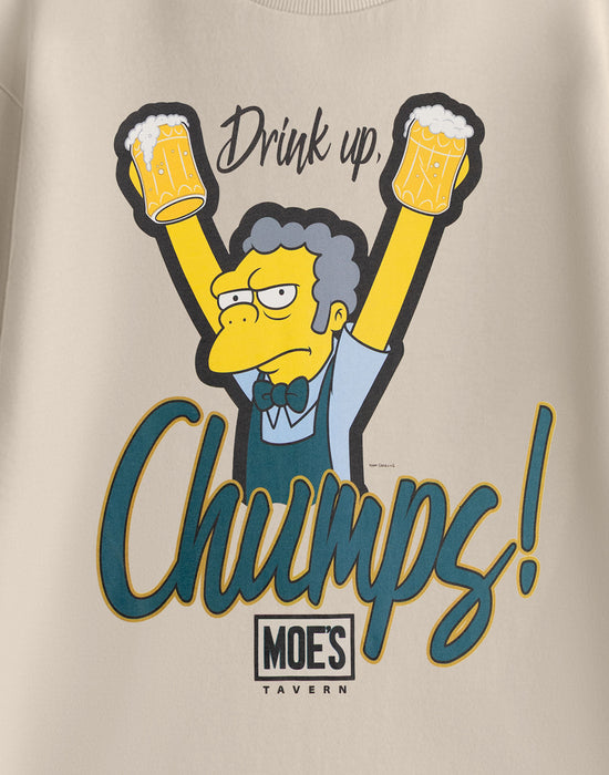 The Simpsons Moe's Tavern Mens Beige Short Sleeved T-Shirt