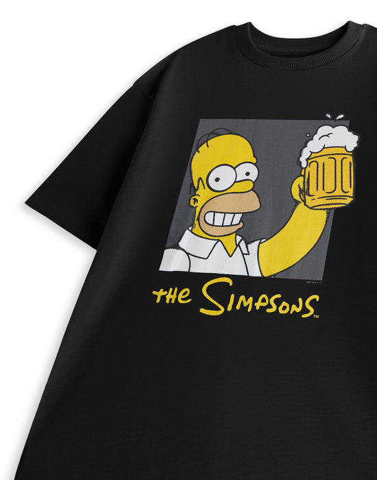 The Simpsons Beer Mens Black Short Sleeved T-Shirt
