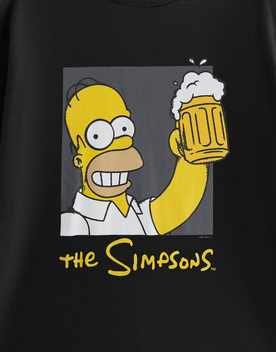 The Simpsons Beer Mens Black Short Sleeved T-Shirt