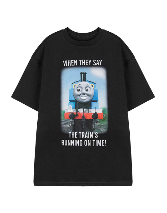 Thomas and Friends Meme Train Mens Black Short Sleeved T-Shirt