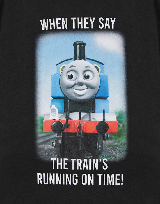 Thomas and Friends Meme Train Mens Black Short Sleeved T-Shirt
