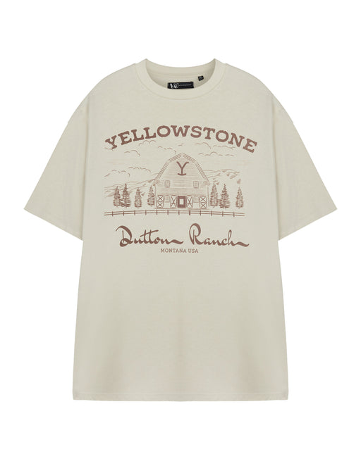 Yellowstone Barn Mens Beige Short Sleeved T-Shirt