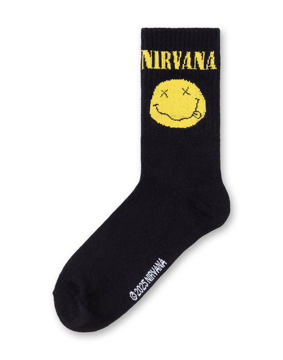 Nirvana Logo 3 Pack Mens Multicoloured Calf Socks Set of 3