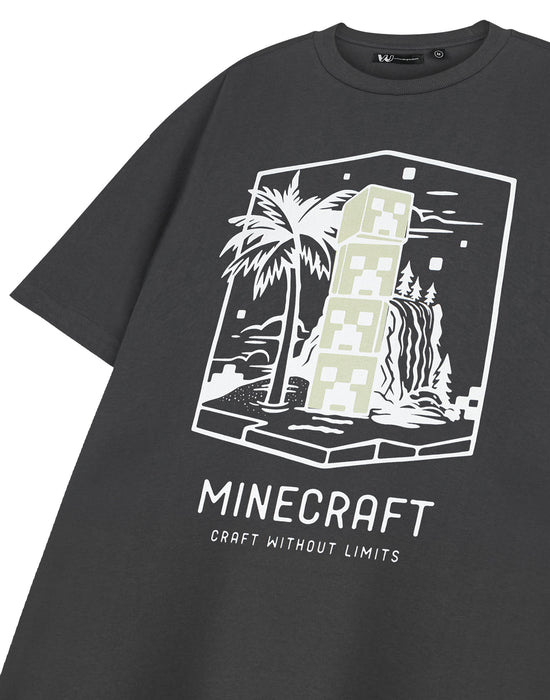 Minecraft Craft Without Limits Mens Grey Short Sleeved T-Shirt