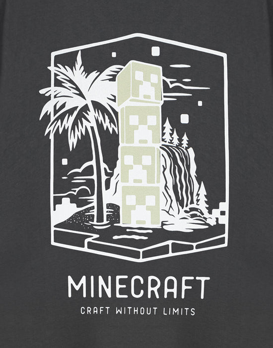 Minecraft Craft Without Limits Mens Grey Short Sleeved T-Shirt