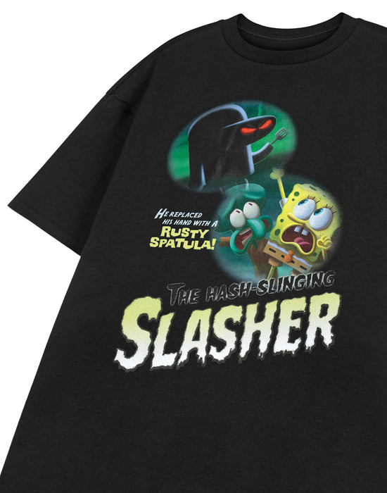 SpongeBob SquarePants Hash Slinging Slasher Unisex Black Short Sleeved T-Shirt