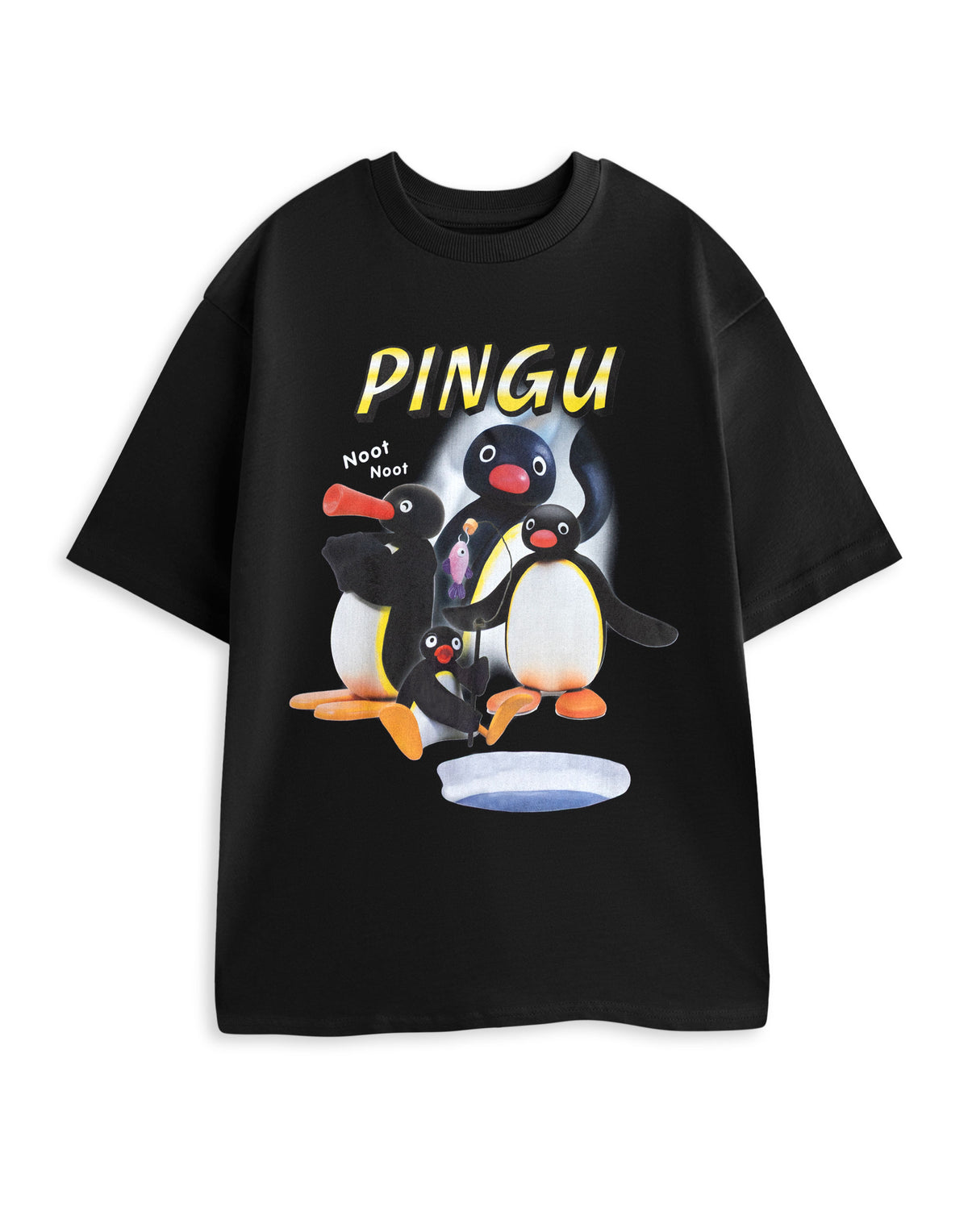 Pingu Noot Noot Unisex Black Short Sleeved T-Shirt