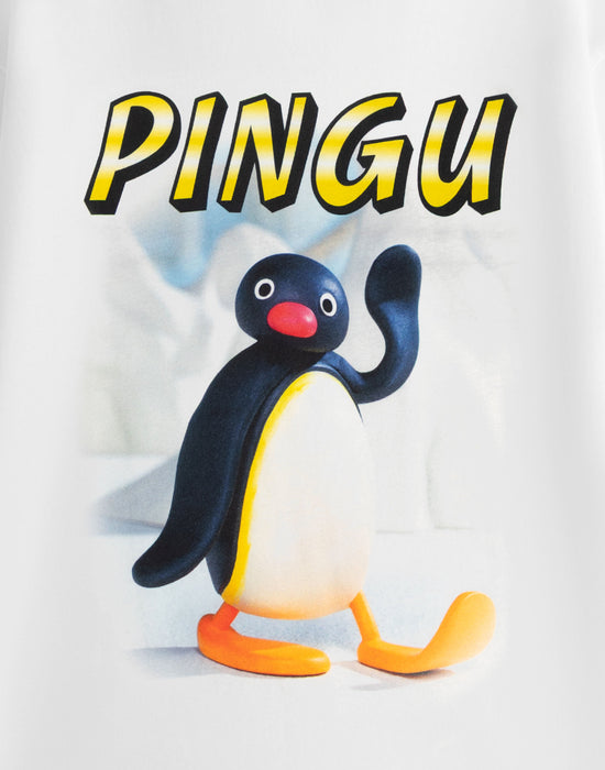 Pingu Wave Unisex White Short Sleeved T-Shirt