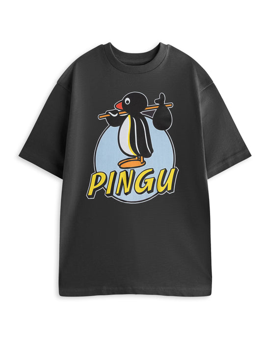 Pingu Retro Unisex Grey Short Sleeved T-Shirt