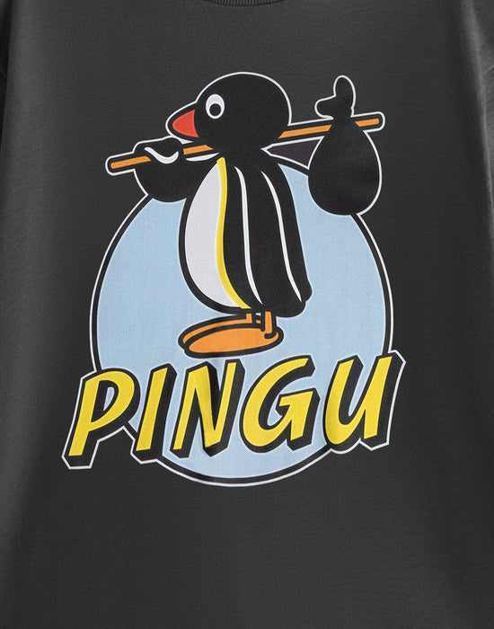 Pingu Retro Unisex Grey Short Sleeved T-Shirt