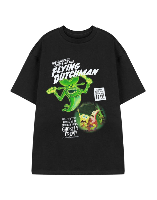 SpongeBob SquarePants Flying Dutchman Unisex Black Short Sleeved T-Shirt