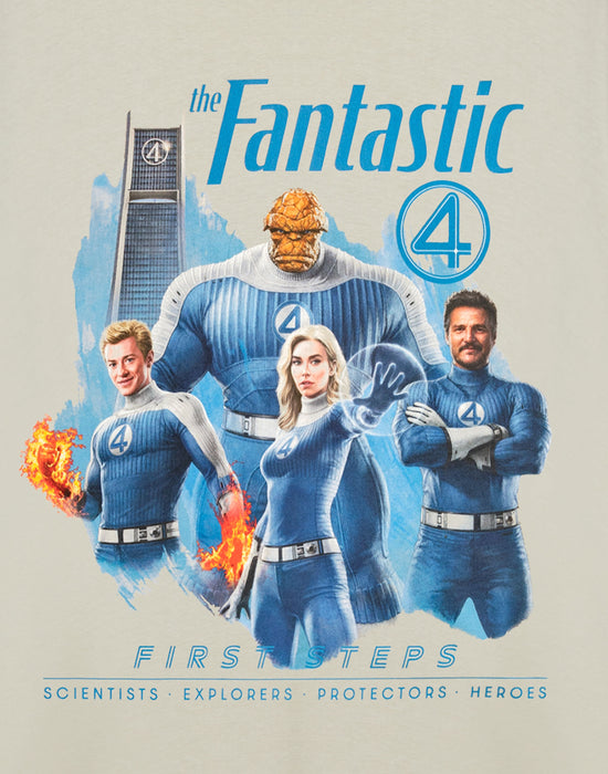 Marvel Fantastic Four First Steps Unisex Beige Short Sleeved T-Shirt