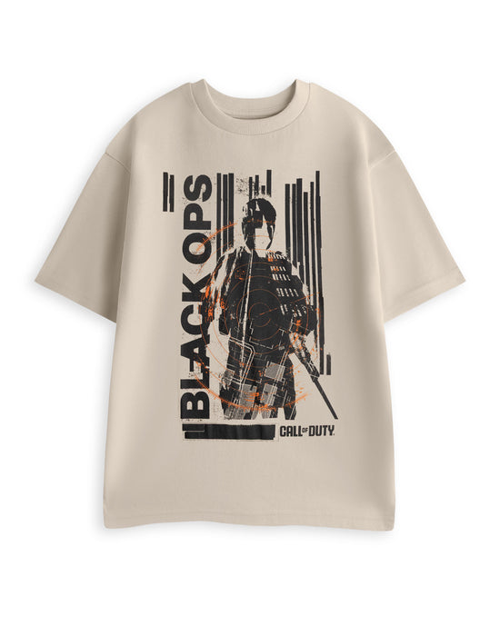 Call of Duty Black Ops Target Mens Beige Short Sleeved T-Shirt
