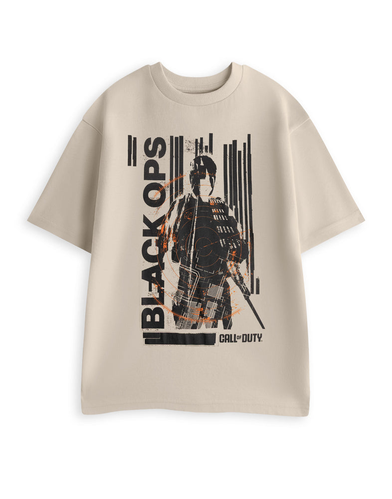 Call of Duty Black Ops Target Mens Beige Short Sleeved T-Shirt
