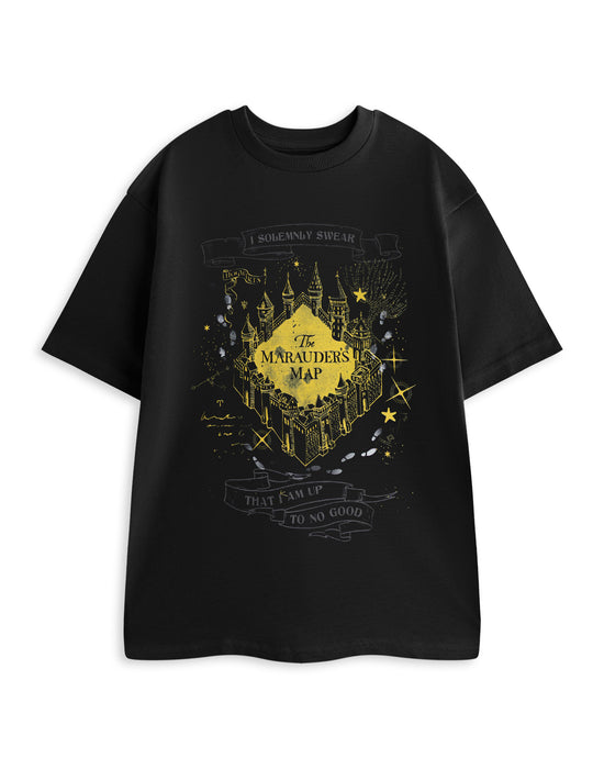 Harry Potter The Marauder's Map Unisex Black Short Sleeved T-Shirt