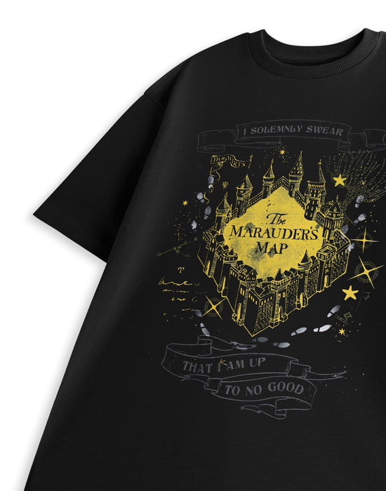 Harry Potter The Marauder's Map Unisex Black Short Sleeved T-Shirt