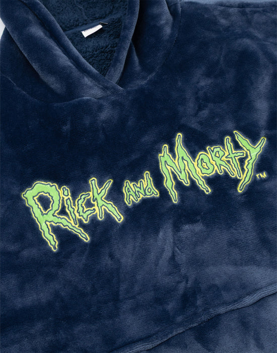 Rick And Morty Character Mens Black Blanket Hoodie