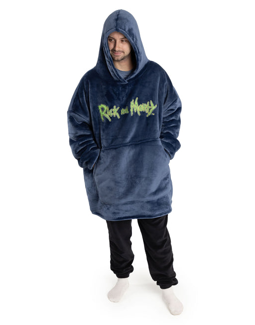 Rick And Morty Character Mens Black Blanket Hoodie