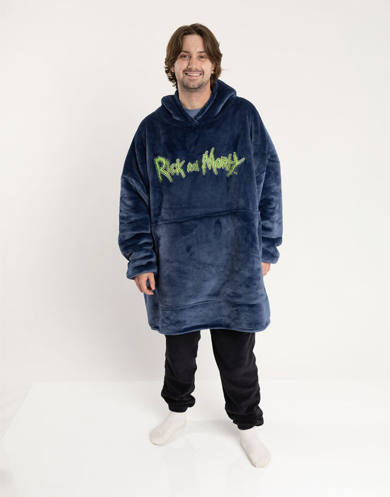 Rick And Morty Character Mens Black Blanket Hoodie
