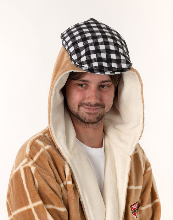 Only Fools And Horses Del Boy Mens Beige Hooded Bathrobe