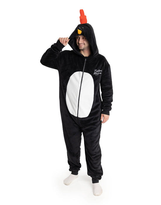Wallace And Gromit Feathers Unisex Black Onesie