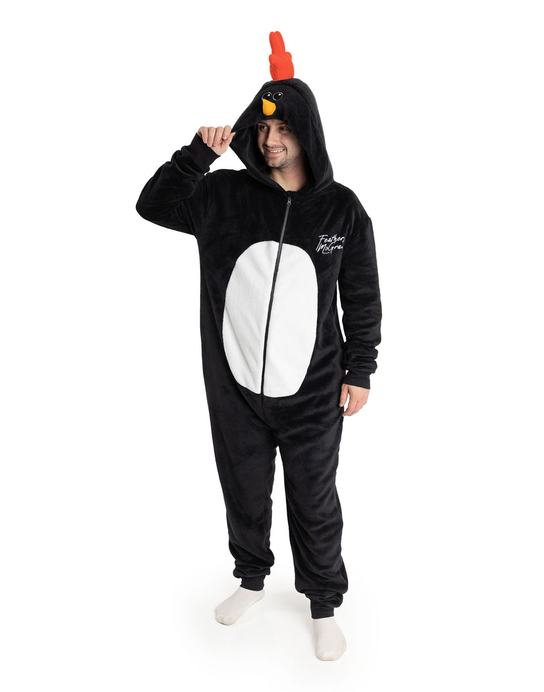 Wallace And Gromit Feathers Unisex Black Onesie