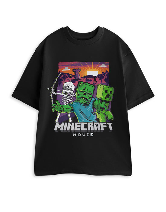 Minecraft Zombie Mens Black Short Sleeved T-Shirt