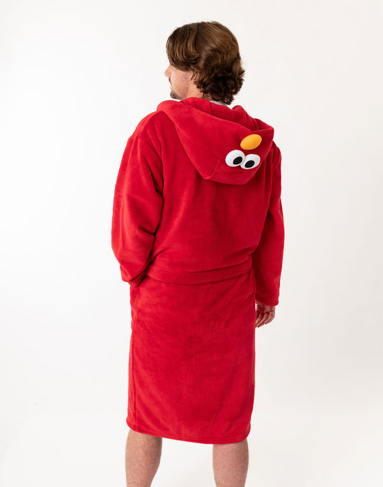 Sesame Street Elmo Unisex Red Hooded Bathrobe