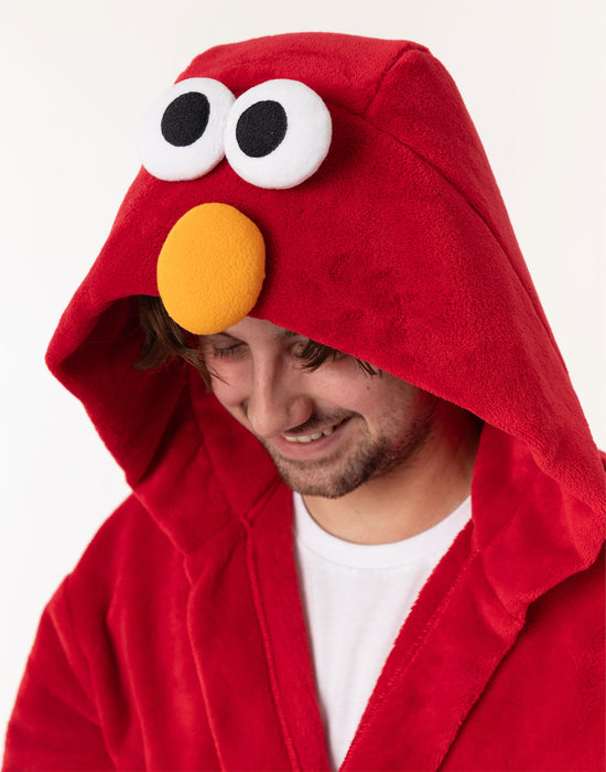 Sesame Street Elmo Unisex Red Hooded Bathrobe