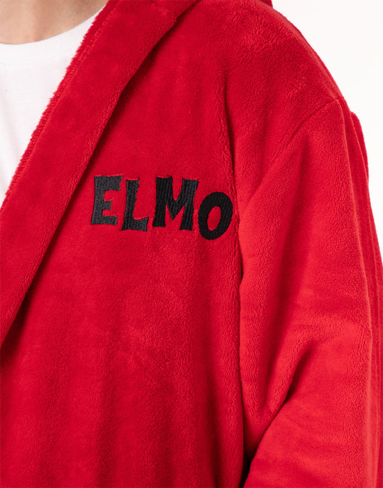 Sesame Street Elmo Unisex Red Hooded Bathrobe