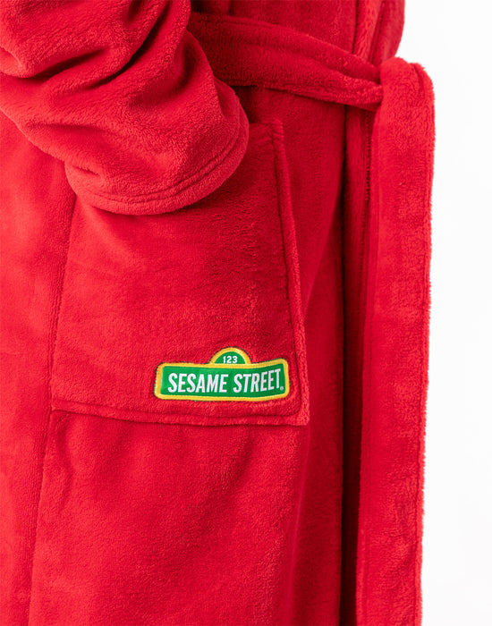 Sesame Street Elmo Unisex Red Hooded Bathrobe