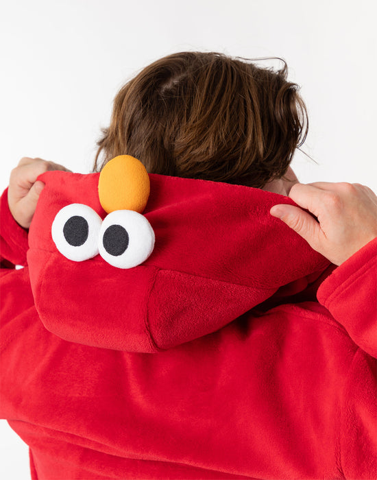 Sesame Street Elmo Unisex Red Hooded Bathrobe