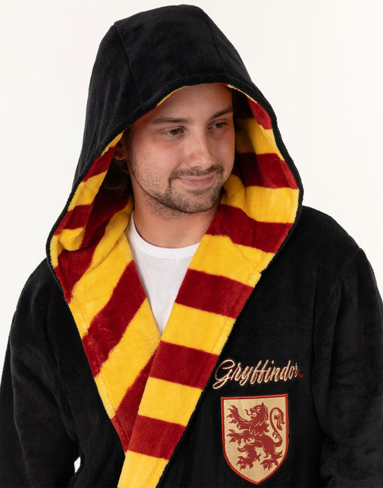 Harry Potter Gryffindor Unisex Black Hooded Bathrobe