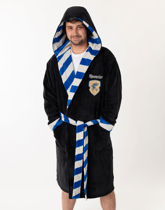 Harry Potter Ravenclaw Unisex Black Hooded Bathrobe