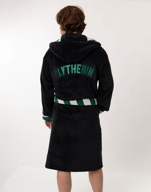 Harry Potter Slytherin Unisex Black Hooded Bathrobe